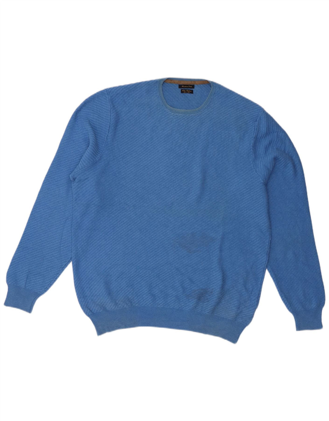 Suéter masculino Massimo Dutti com gola redonda XL algodão azul