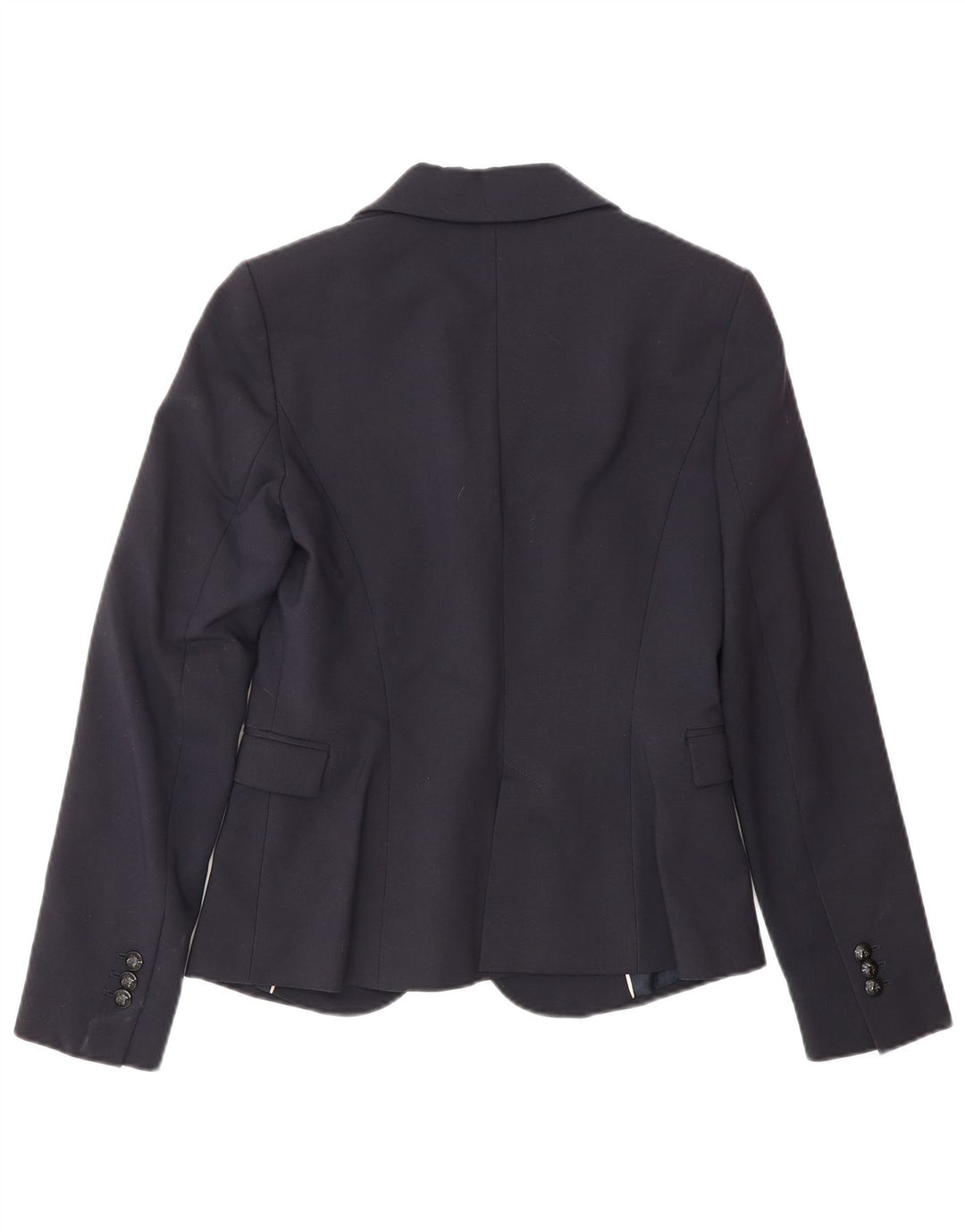 Jaqueta blazer feminina Zara com 1 botão Reino Unido 10 pequeno algodão azul marinho