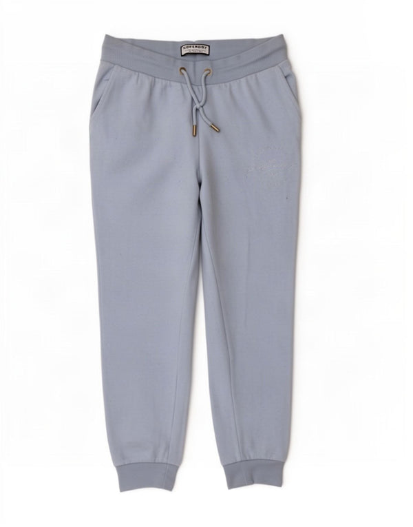 Calça de treino feminina Superdry Joggers UK 14 algodão azul médio