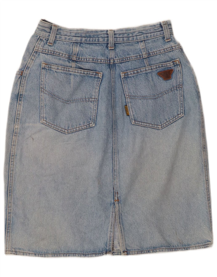 ARMANI Saia jeans feminina de cintura alta IT 44 Médio W24 Azul