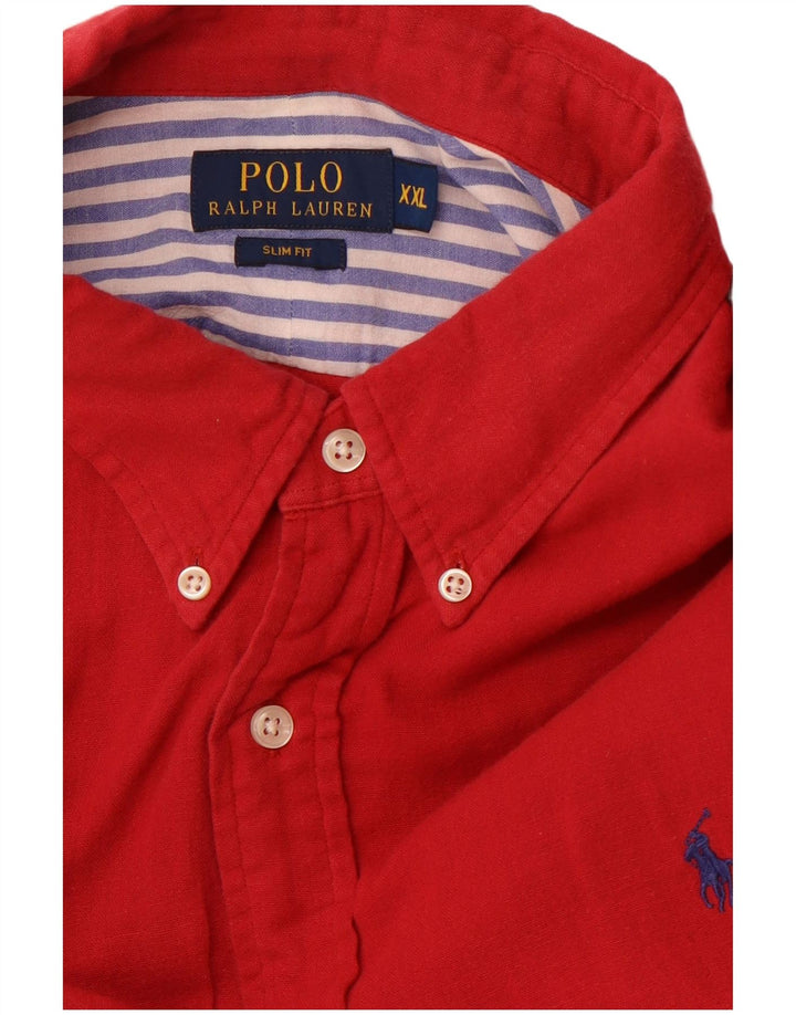 Camisa Slim Fit Masculina RALPH LAUREN 2XL Vermelha
