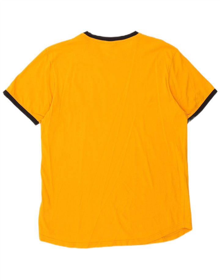 Camiseta masculina Ellesse com estampa gráfica grande de algodão laranja