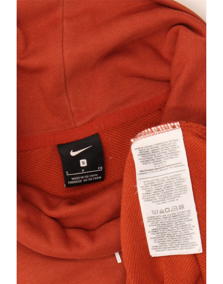 Moletom feminino Nike com gola redonda e gola redonda, 10 algodão laranja pequeno
