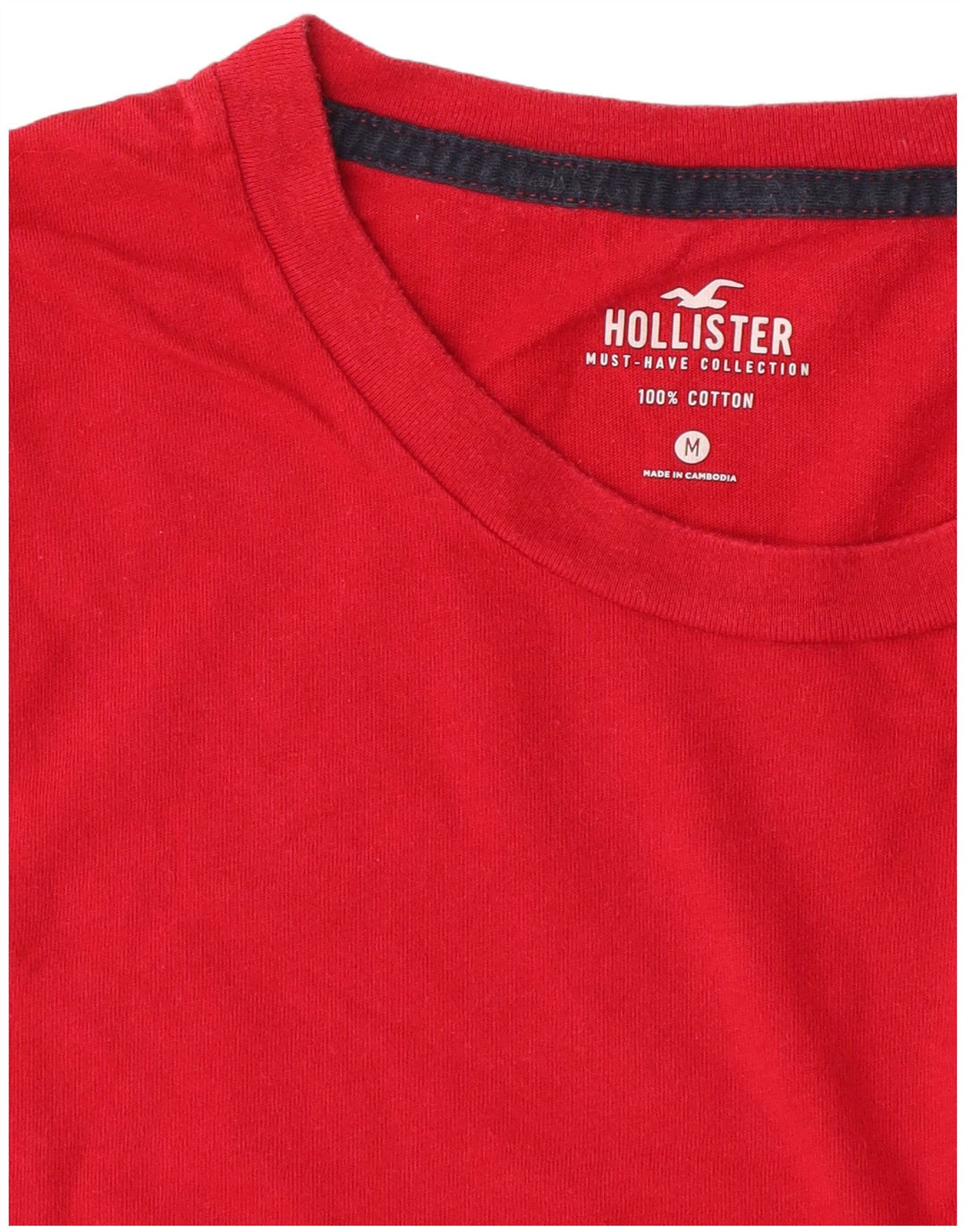 Camiseta masculina Hollister Top médio algodão vermelho