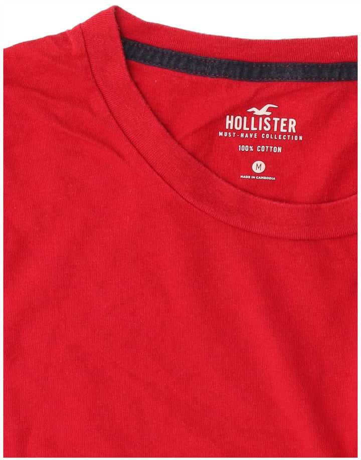 Camiseta masculina Hollister Top médio algodão vermelho