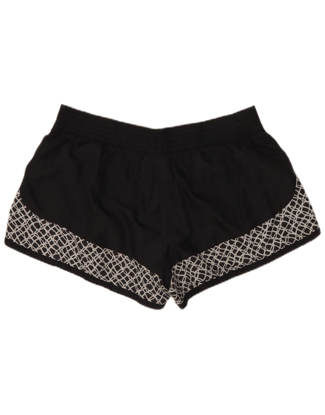 Shorts esportivos femininos NIKE UK 14 grande poliéster geométrico preto