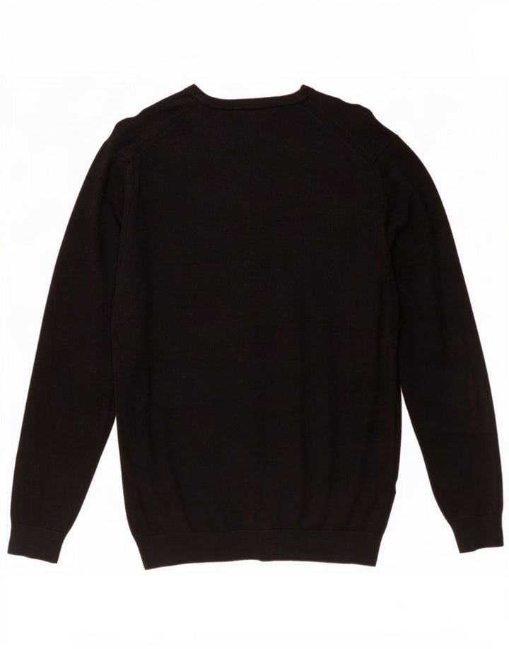 Zara Suéter masculino com gola redonda grande preto