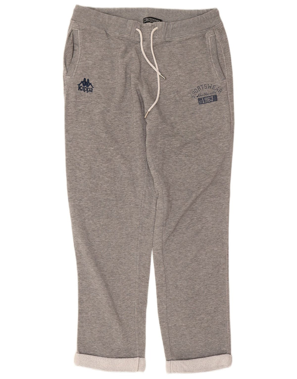 Calça de treino masculina Kappa 2XL algodão manchado cinza