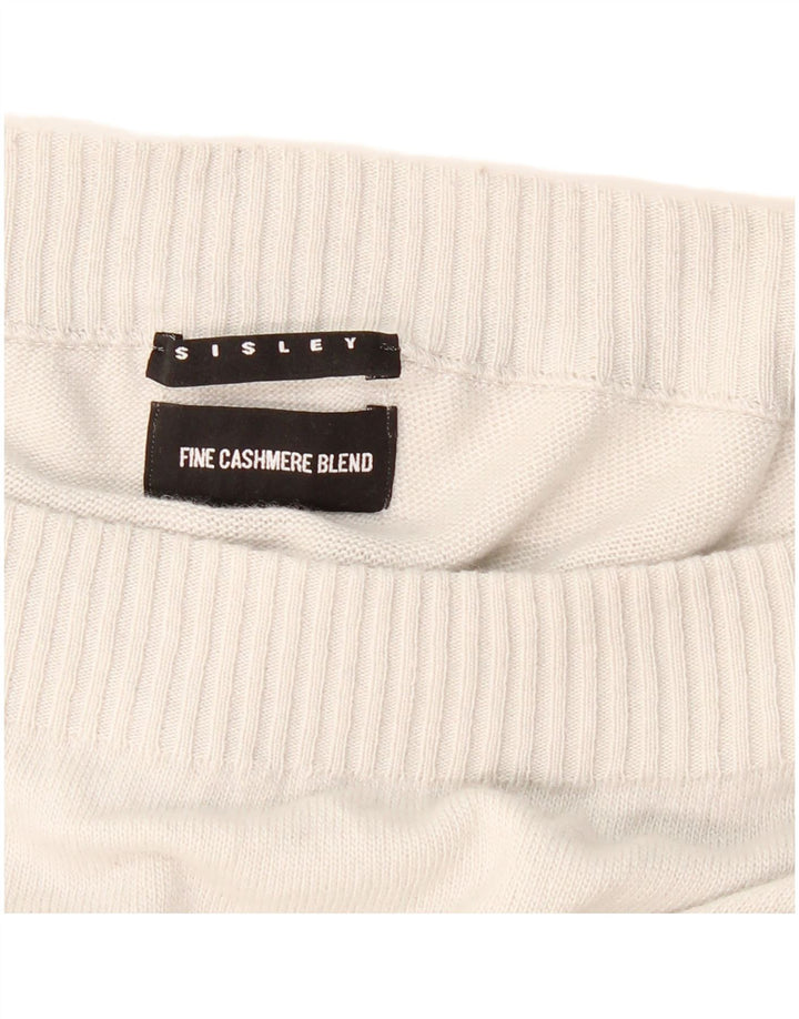 Suéter feminino SISLEY Batwing com gola canoa Reino Unido 10 pequeno cinza poliamida