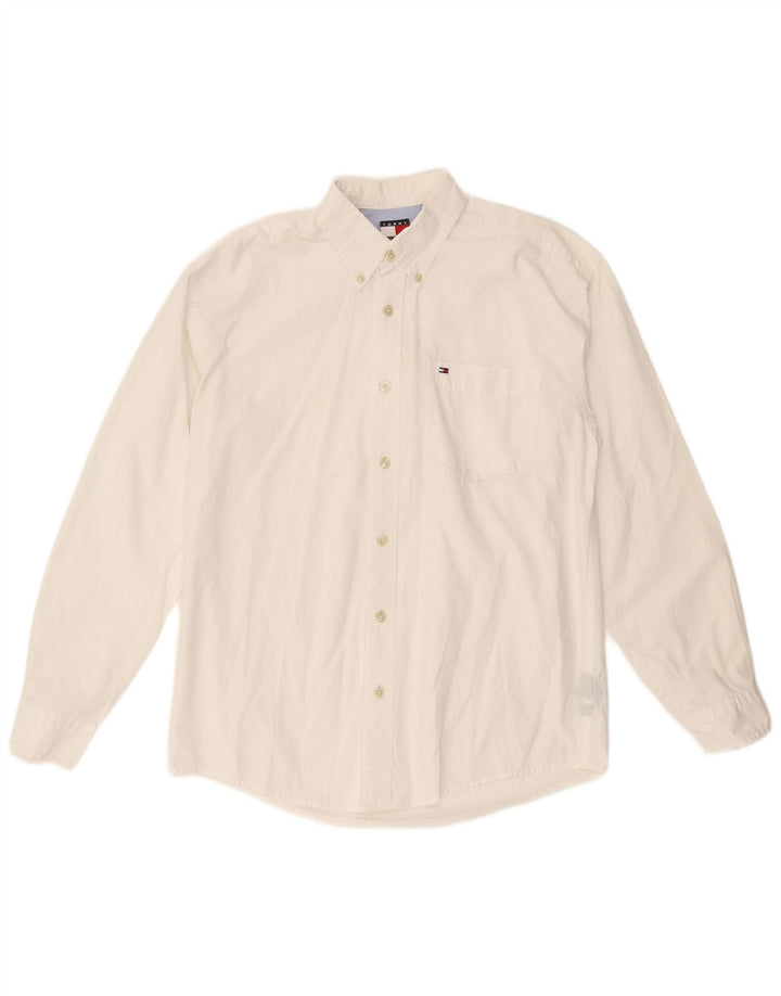 Camisa masculina TOMMY HILFIGER 13-14 anos grande algodão branco