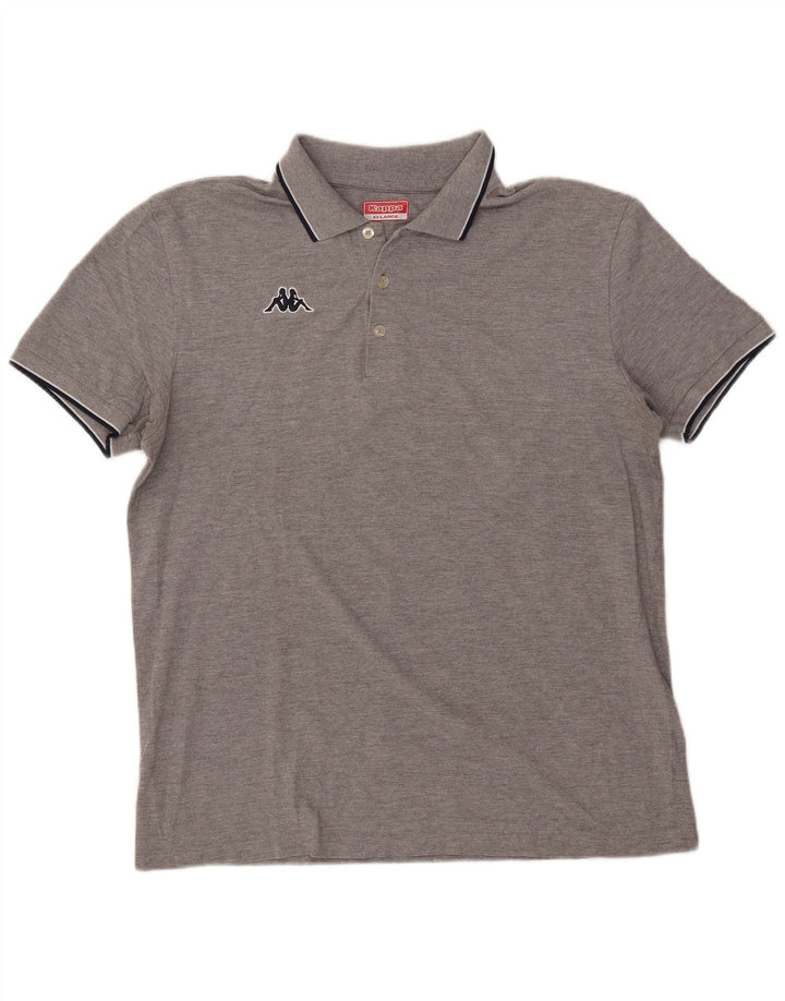 Camisa polo masculina KAPPA 2XL algodão manchado cinza