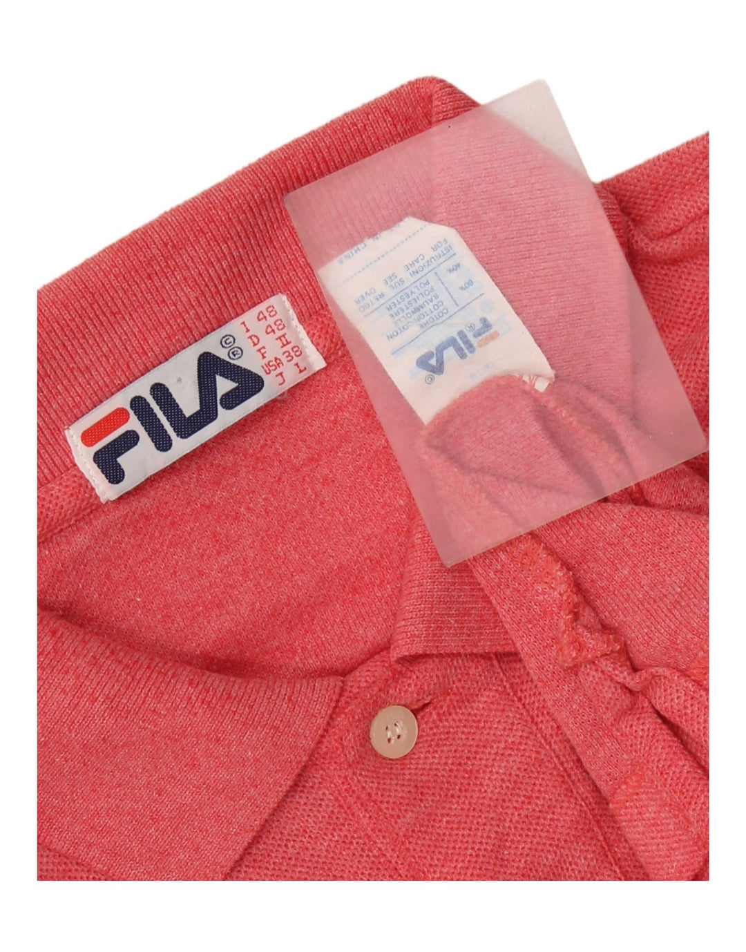 Camisa polo masculina FILA IT 48 algodão vermelho médio
