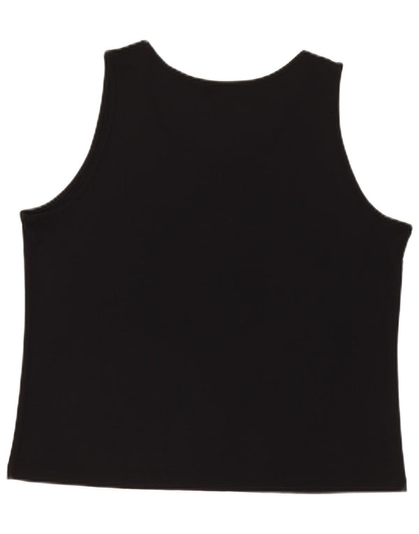CARLA FERRONI Blusa feminina Lady Jane sem mangas Top Reino Unido 20 2XL Preto