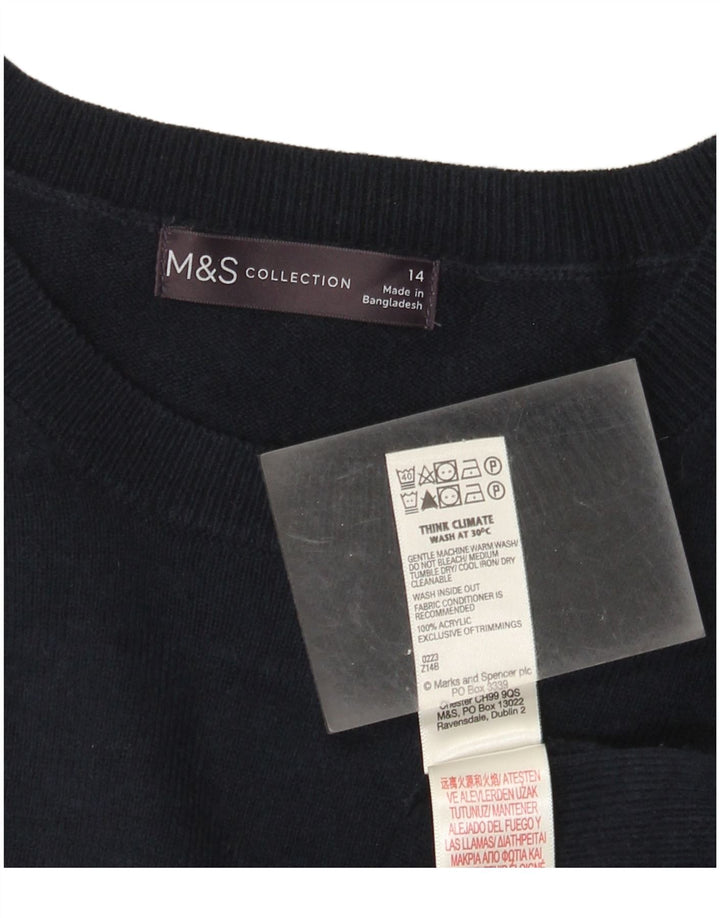 Suéter feminino Marks & Spencer com gola canoa Reino Unido 14 grande multicolorido