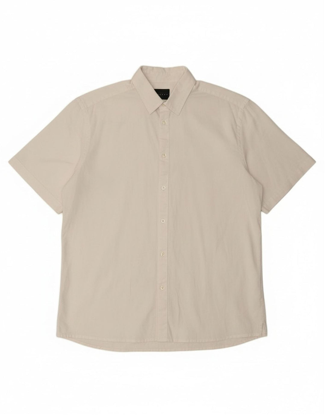 Camisa masculina Sisley manga curta regular fit médio linho branco