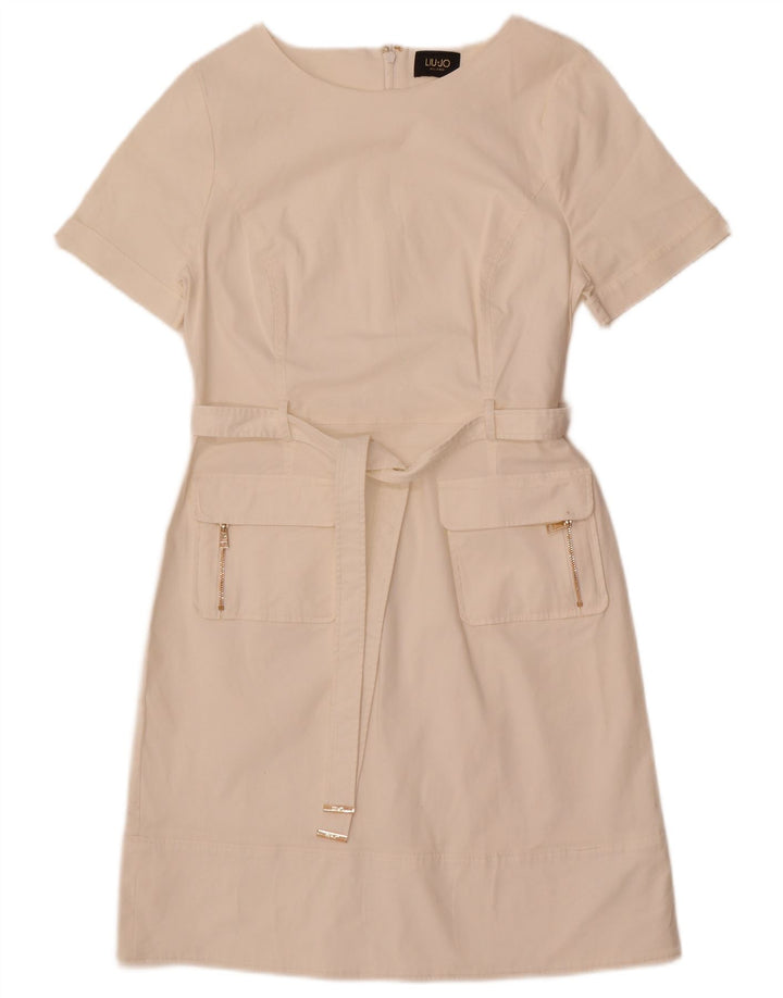 Liu Jo Vestido feminino evasê IT 46 grande branco