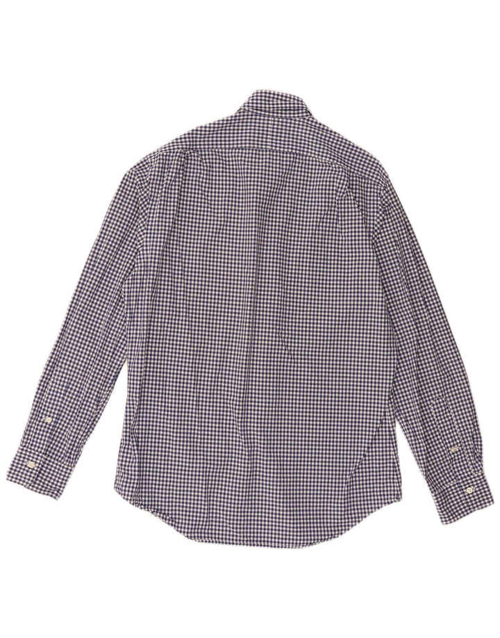 Camisa polo Ralph Lauren masculina slim fit grande algodão guingão azul