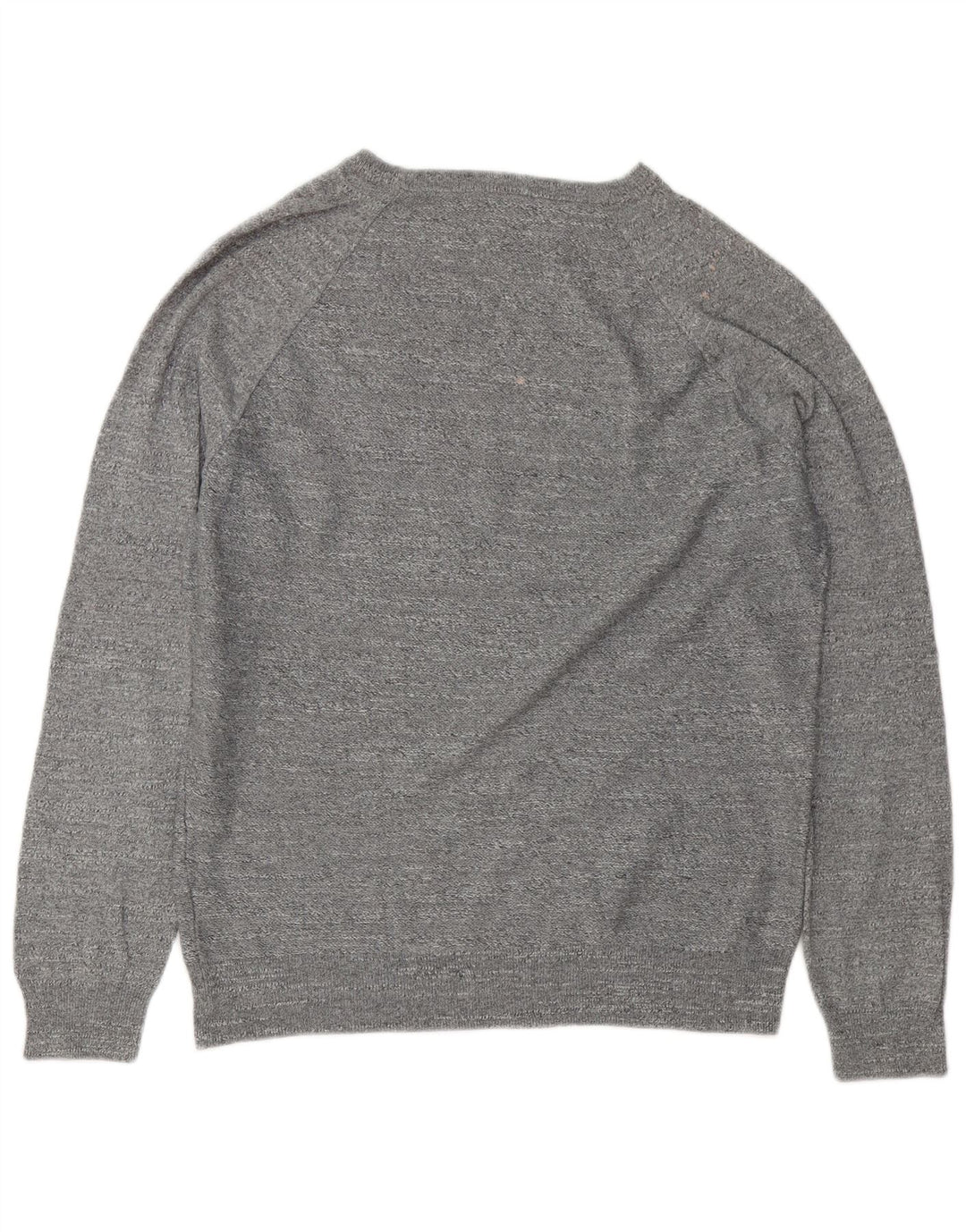 Suéter masculino J. Crew com gola redonda e algodão manchado cinza médio