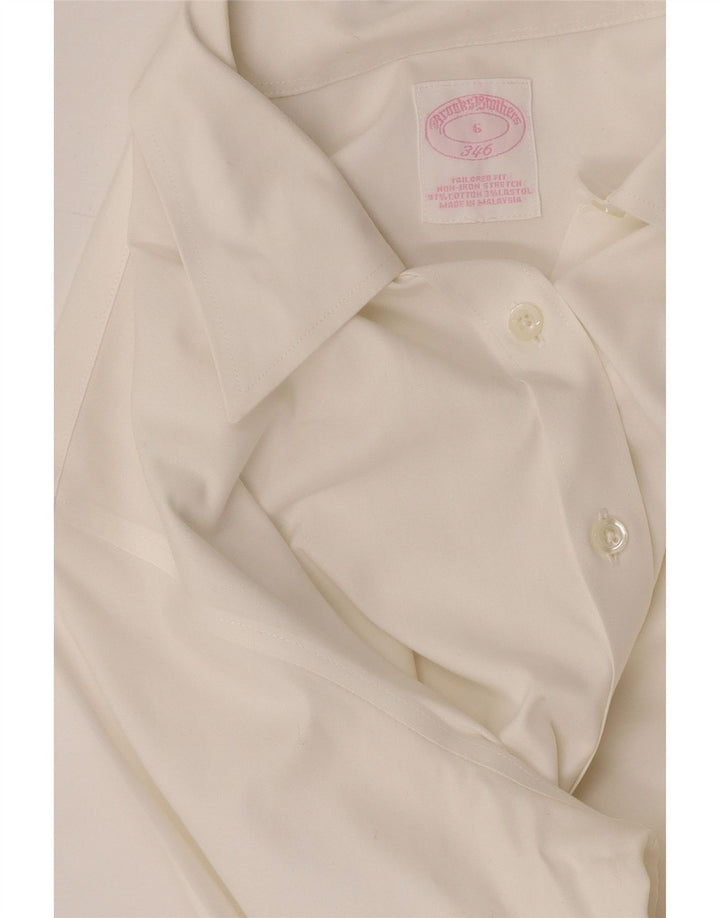 Camisa feminina Brooks Brothers sob medida US 6 algodão branco médio