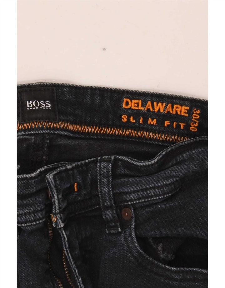 Hugo Boss Masculino Delaware Slim Jeans W30 L30 Preto