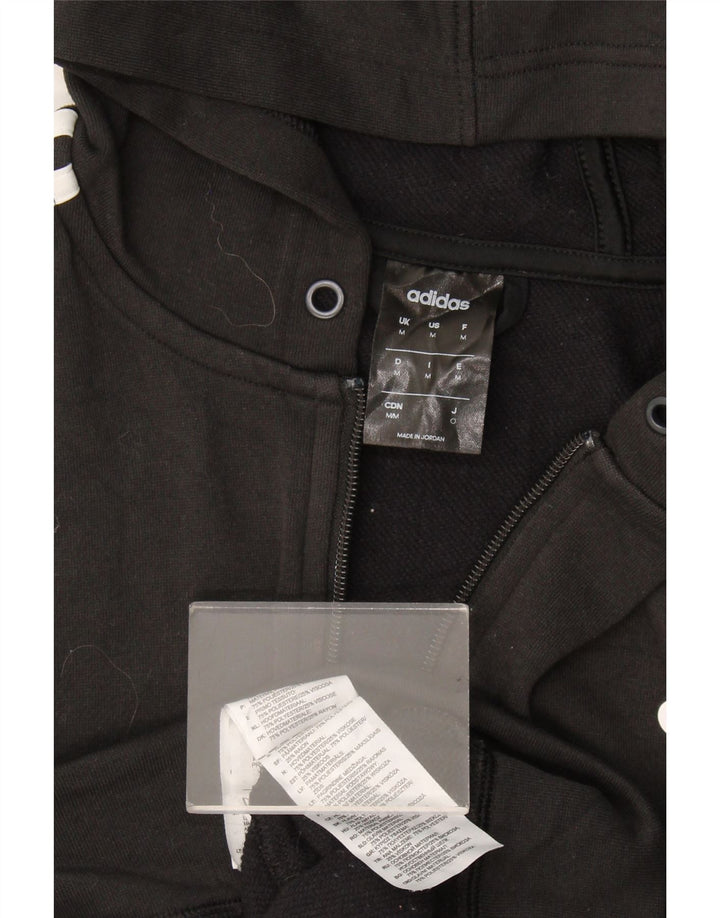 Suéter masculino Adidas Climalite Zip com capuz médio preto poliéster