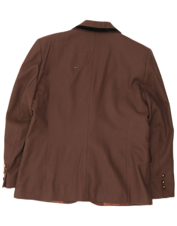 Jaqueta blazer feminina Dorene com 2 botões Reino Unido 18 XL marrom lã nova