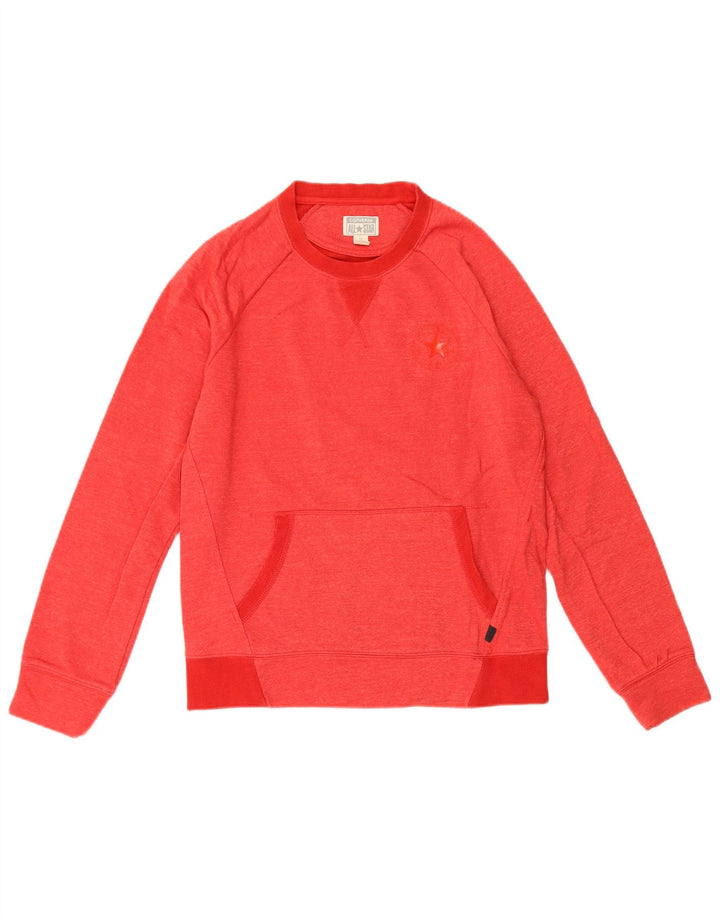 Converse Mens Moletom Jumper Pequeno Algodão Vermelho