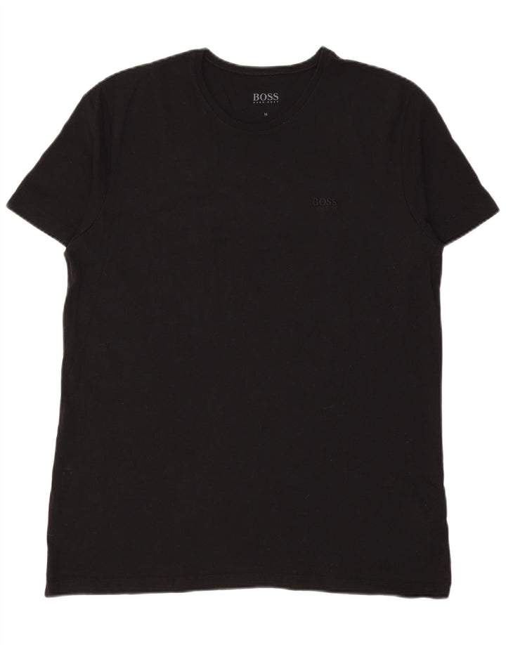 Camiseta masculina HUGO BOSS Top médio algodão preto