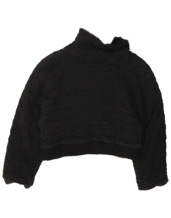 Jaqueta Bolero Feminina Vintage Reino Unido 14 Bloco Colorido Preto Médio