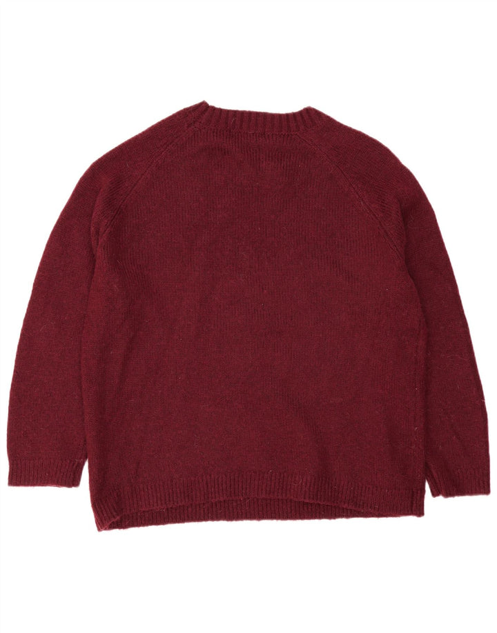 Suéter masculino Marks & Spencer com gola redonda grande acrílico vinho