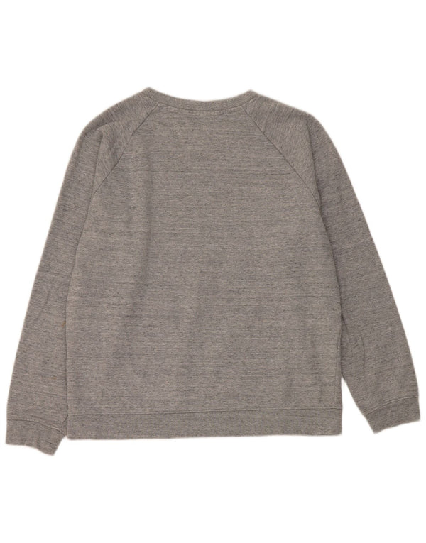 Moletom feminino Levi's Jumper UK 14 algodão manchado cinza médio
