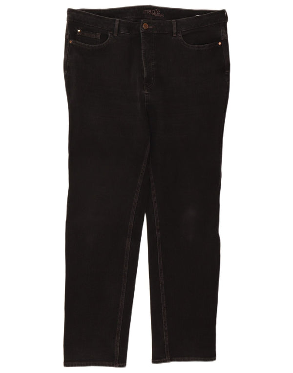 Calça jeans feminina Marks & Spencer Magic Straight UK 18 XL W36 L28 algodão preto
