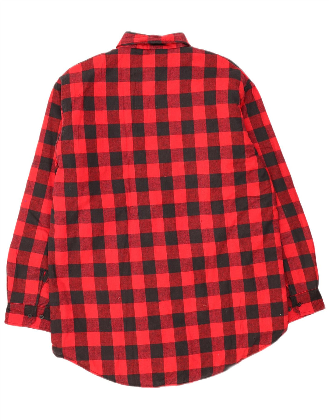 Camisa masculina vintage de flanela de lenhador grande algodão vermelho guingão