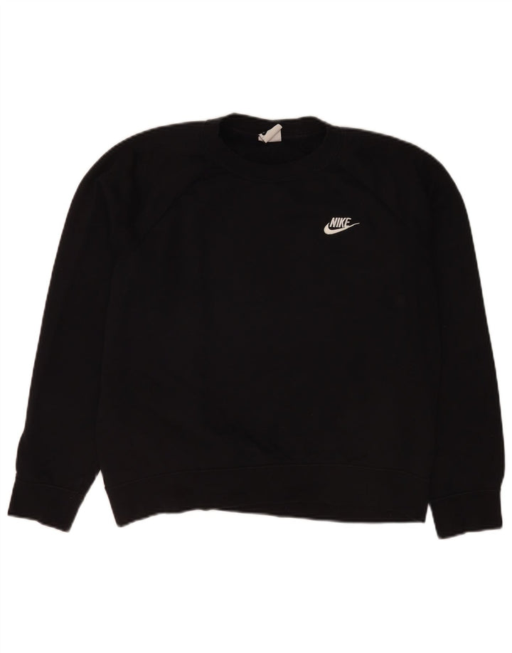 Nike Womens Loose Fit Moletom Jumper UK 14 Médio Algodão Preto