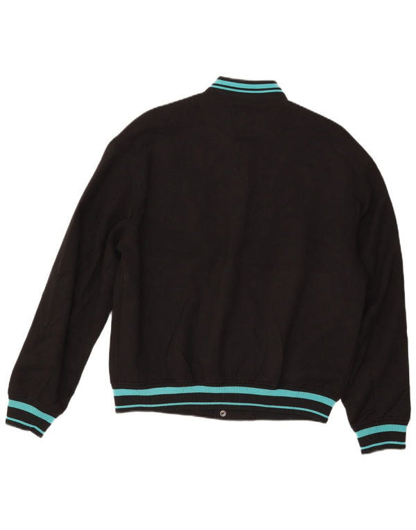 Zara Mens Graphic Varsity Jacket UK 38 Medium Black Polyester