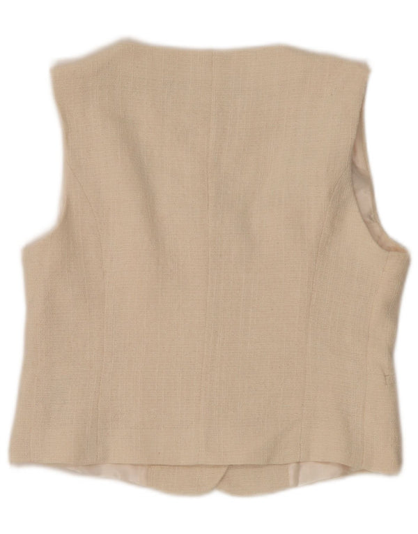 Colete feminino Zara UK 12 algodão bege médio