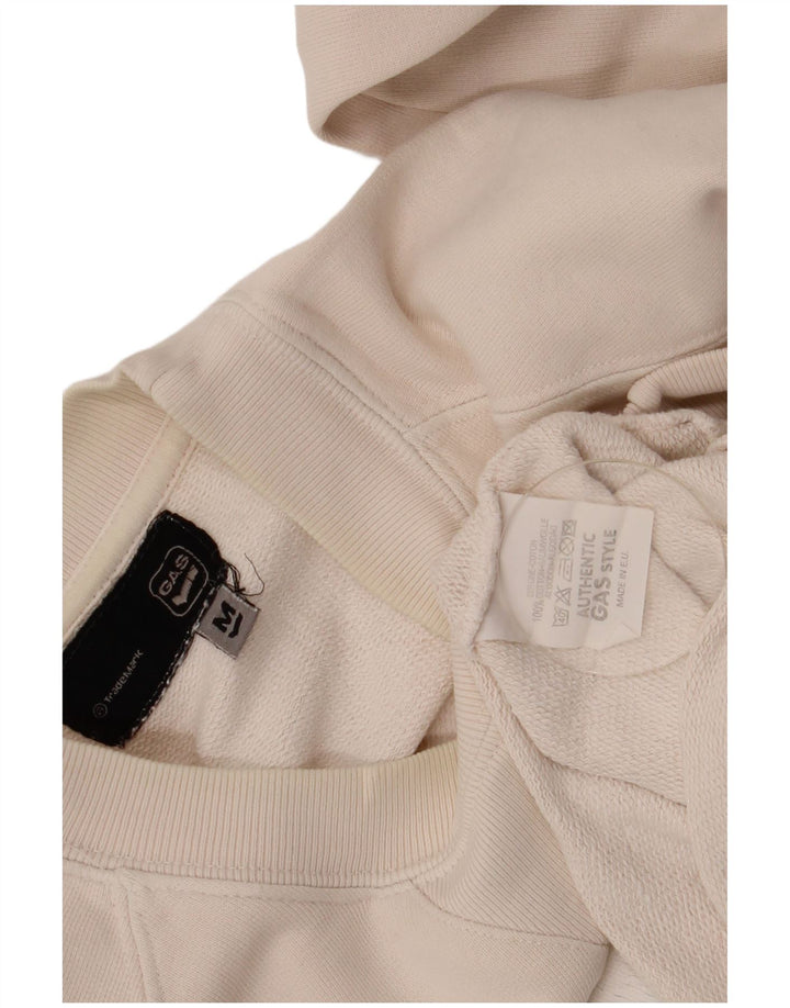 Gas Mens Graphic Moletom Jumper Médio Off White Algodão