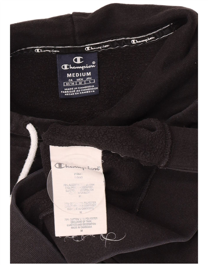 Jumper com capuz gráfico masculino Champion médio algodão preto