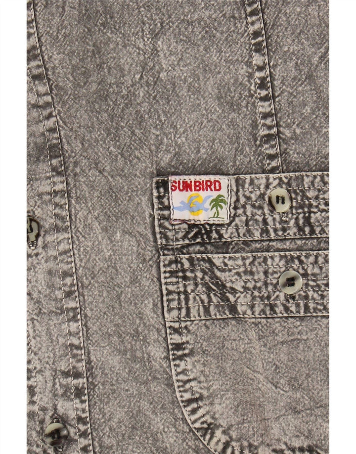Camisa jeans masculina VINTAGE grande cinza