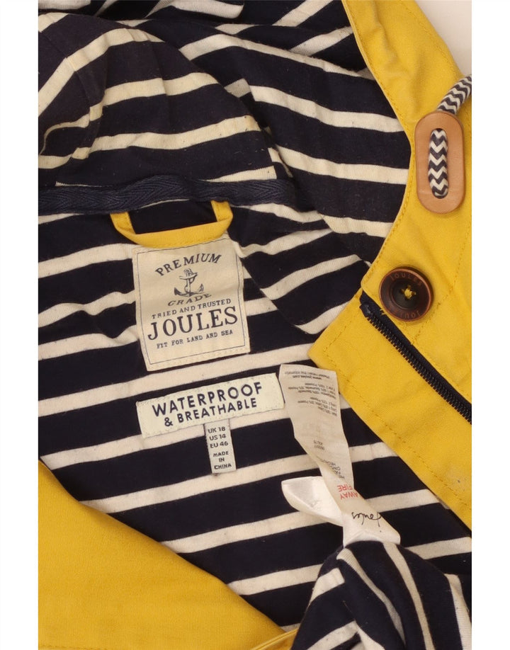 Jaqueta corta-vento feminina JOULES com capuz UK 18 XL algodão amarelo
