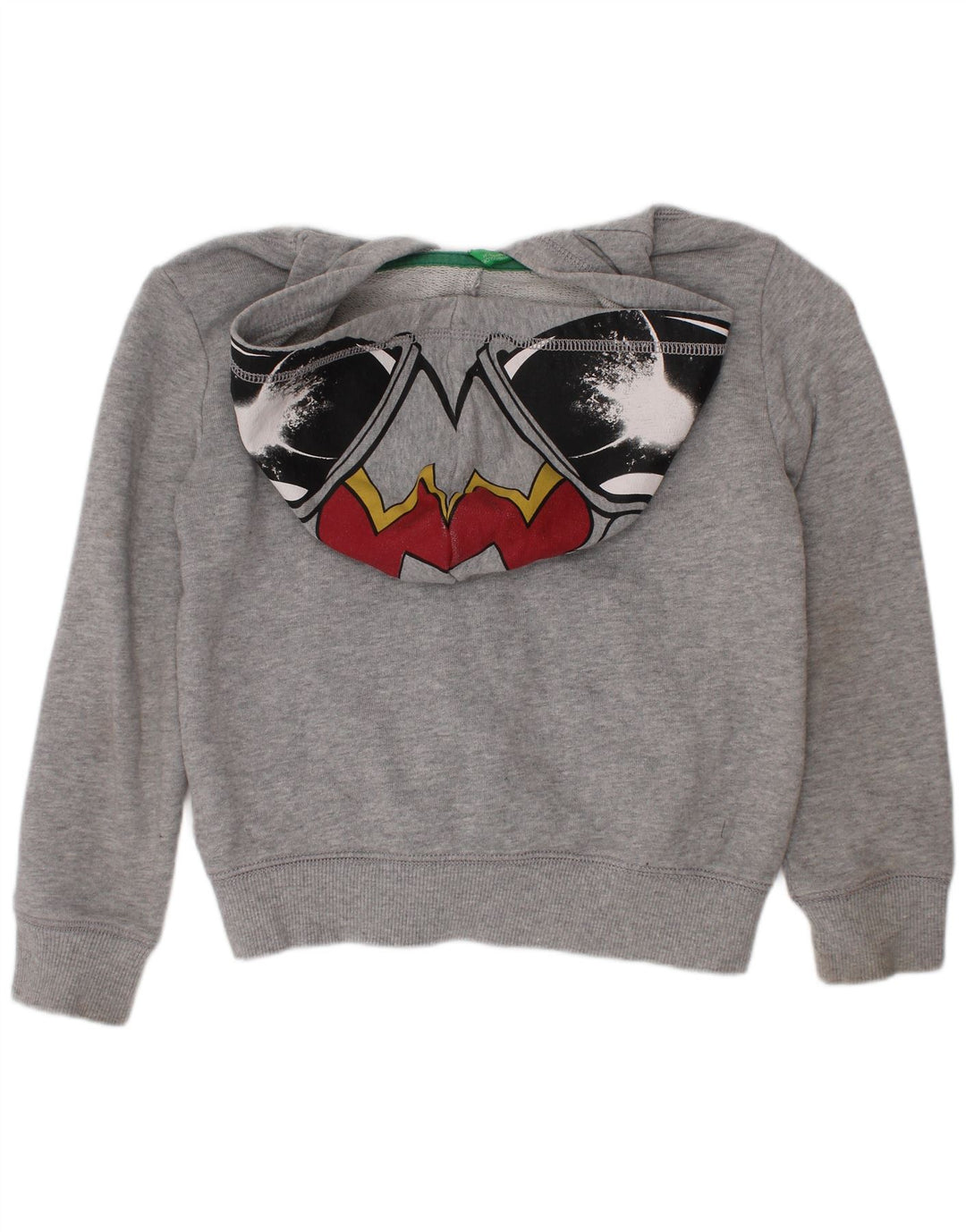 Suéter Benetton Boys Graphic Zip com capuz 5-6 anos cinza