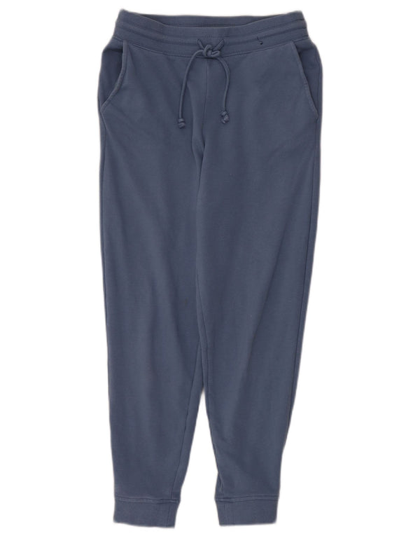Marks & Spencer Womens Tracksuit Trousers Joggers UK 10 Small Blue Cotton