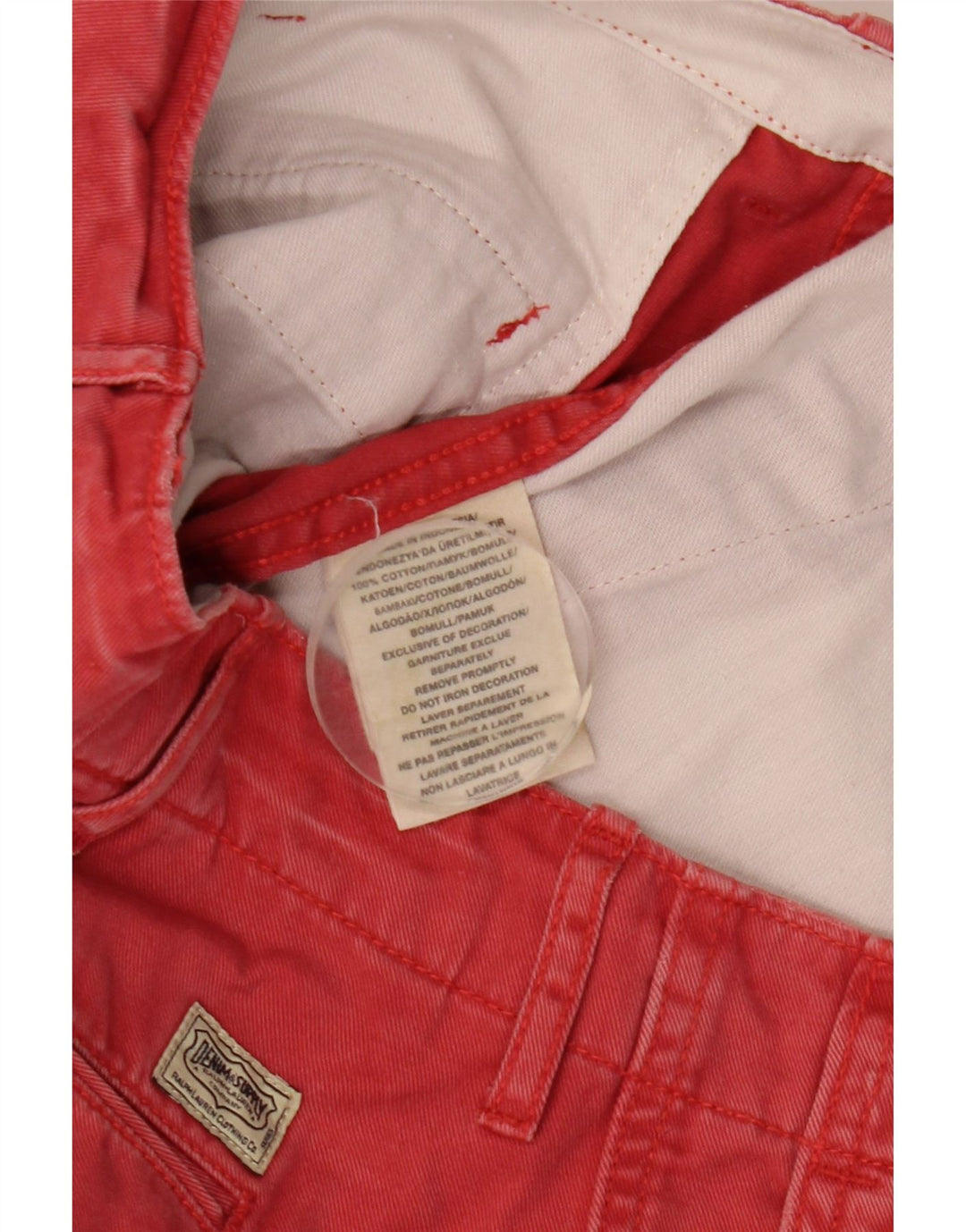 Ralph Lauren Masculino Denizen Chino Shorts W32 Médio Algodão Vermelho