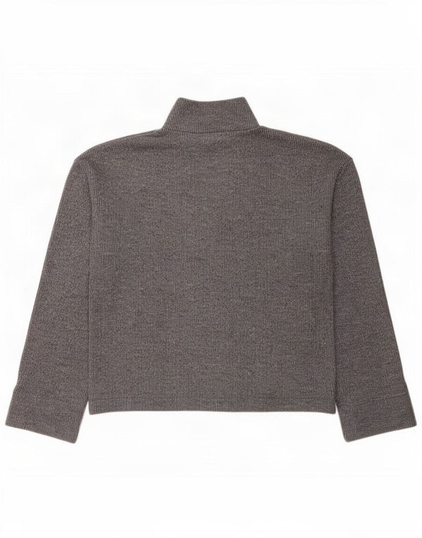Suéter feminino Zara com gola tartaruga grande, Reino Unido, 10 algodão cinza pequeno