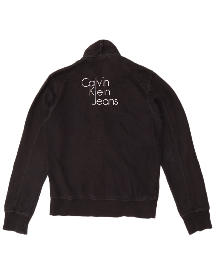 Calvin Klein Jeans masculino gráfico agasalho top jaqueta grande preto