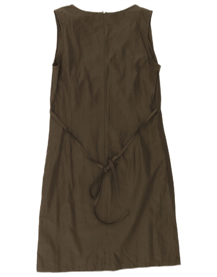 Vestido feminino Jones sem mangas com bainha UE 36 pequeno poliéster cáqui