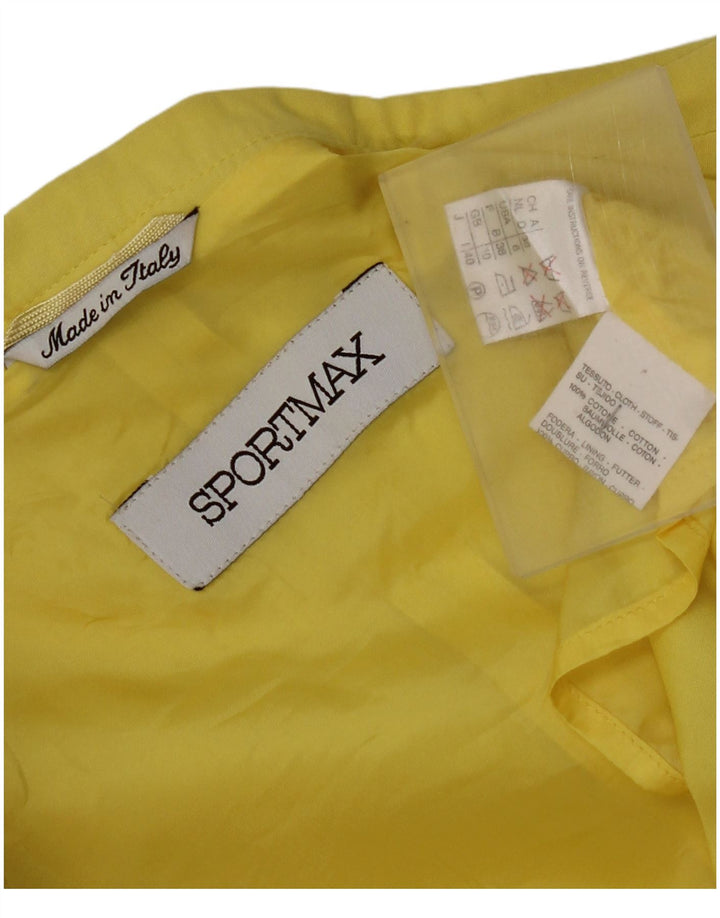 Jaqueta blazer feminina de manga curta Sportmax UK 10 pequena amarela