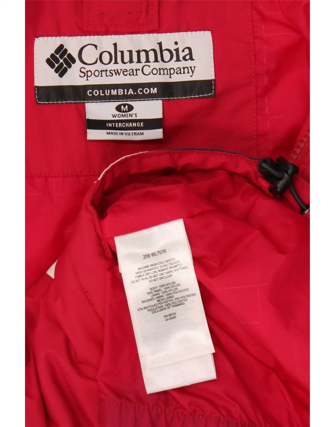 Jaqueta de esqui com capuz Columbia Womens Omni-Tech UK 12 Medium Red Colourblock