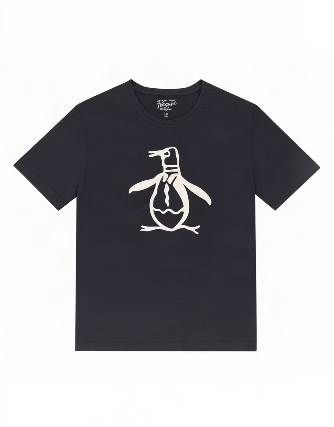 Camiseta gráfica masculina Penguin Top grande algodão azul marinho