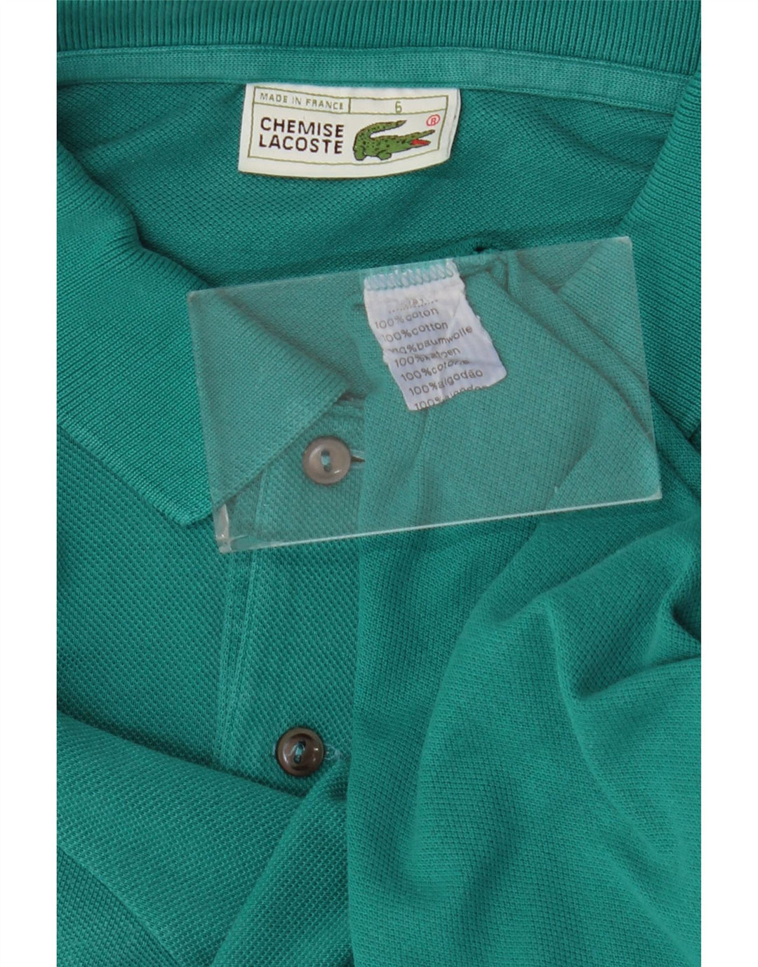 Camisa polo masculina Lacoste tamanho 6 XL algodão verde